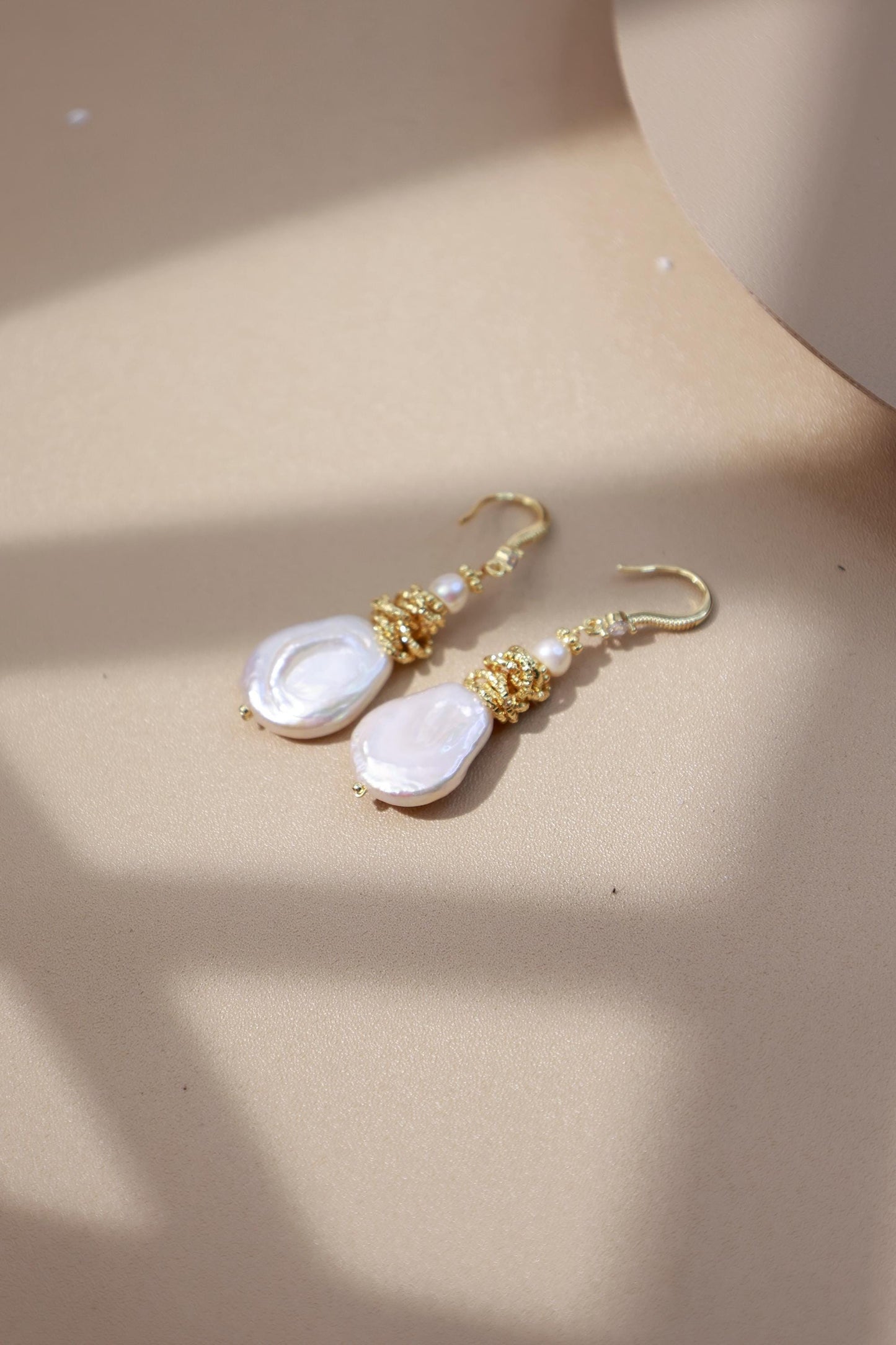 Baroque Teardrop Pearl Wire-Wrapped Dangles