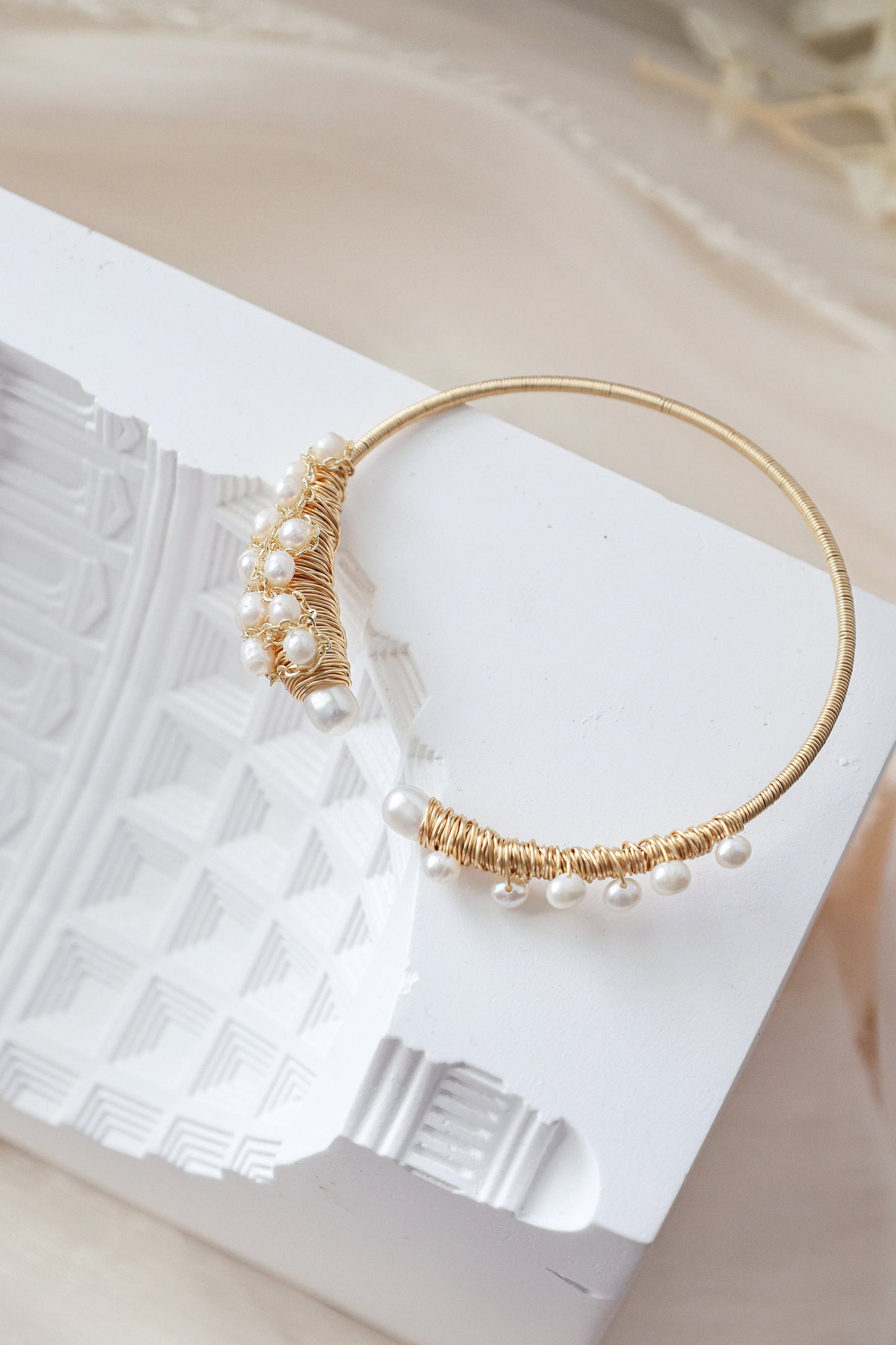"Bunch of Grapes" Pearl Cluster Cuff Bangle