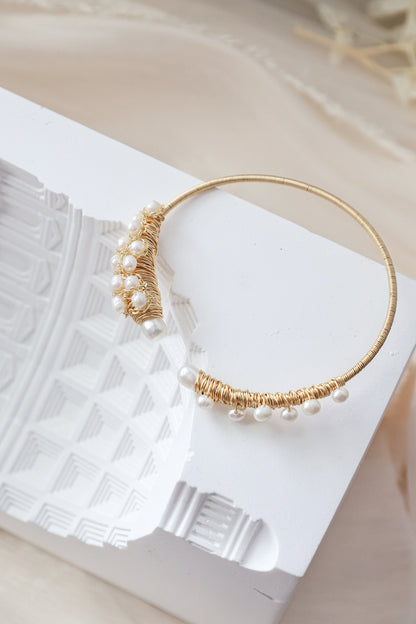 "Bunch of Grapes" Pearl Cluster Cuff Bangle