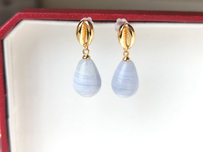 Blue Lace Agate Drop Earrings