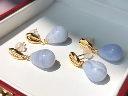 Blue Lace Agate Drop Earrings