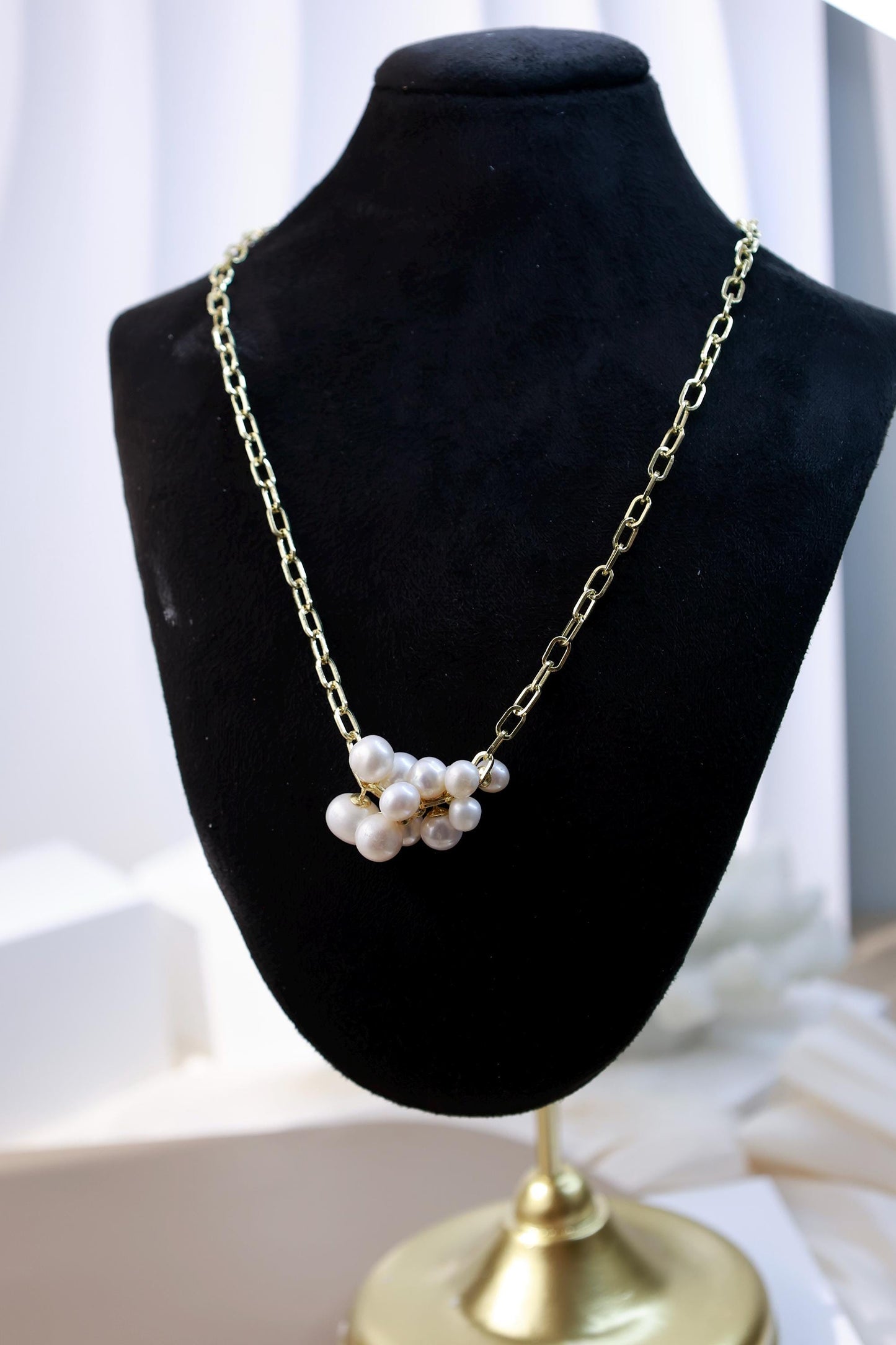 Vintage Pearl Cluster Statement Pendant