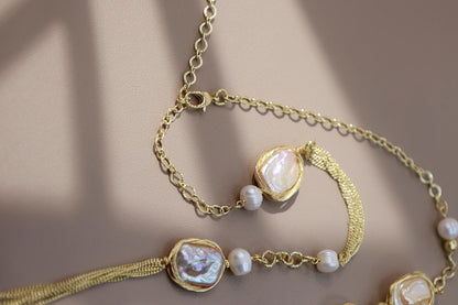 90cm Multiway Baroque Square Pearl Chain