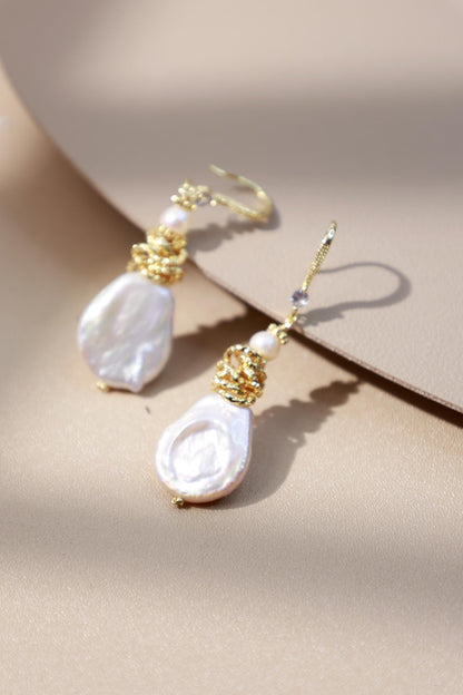 Baroque Teardrop Pearl Wire-Wrapped Dangles