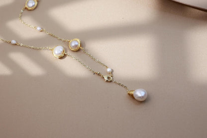 Artisan Shell Flower & Pearl Torque Choker