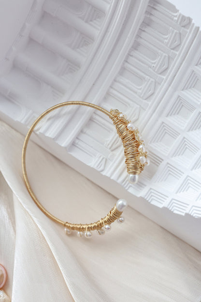 "Bunch of Grapes" Pearl Cluster Cuff Bangle