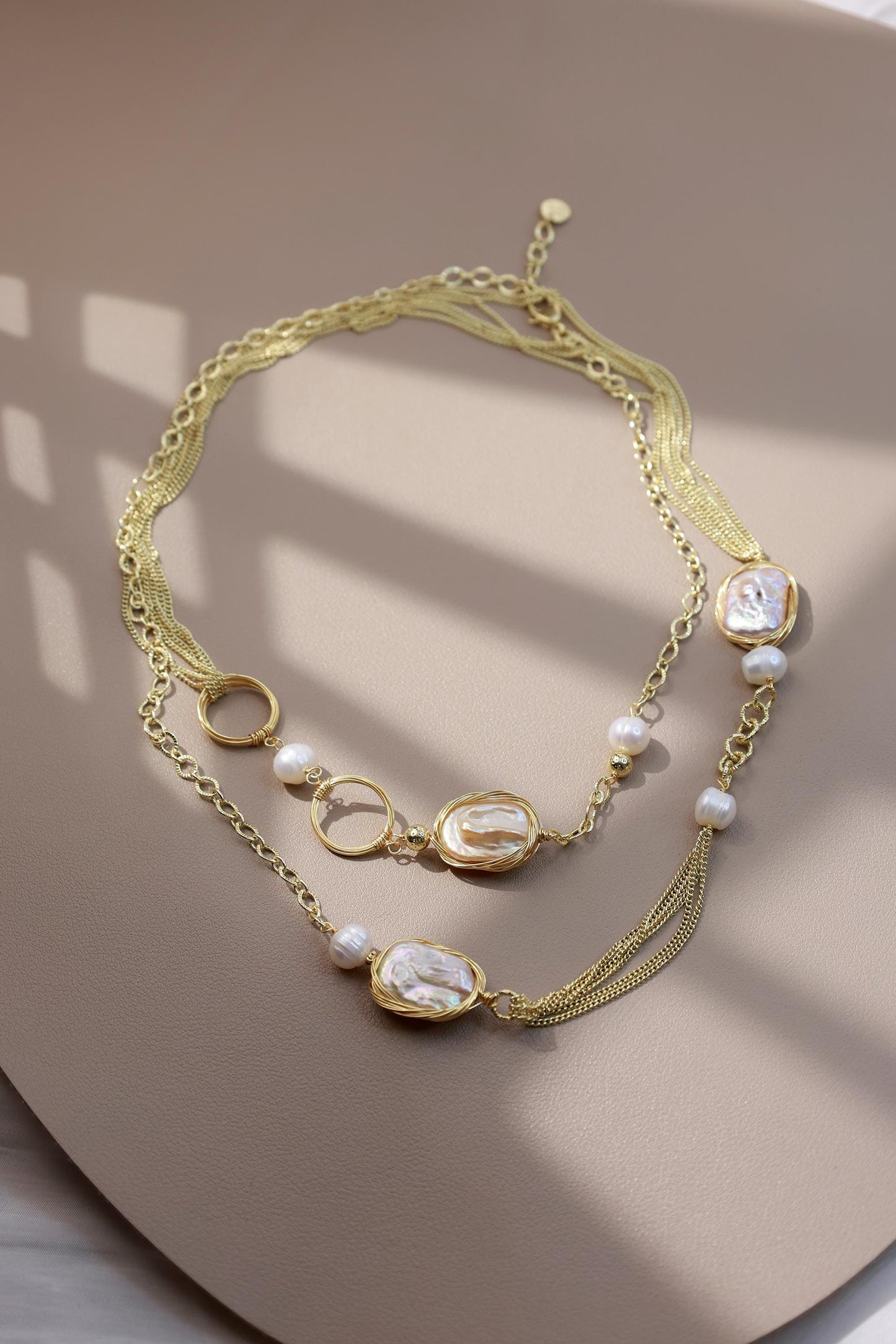 90cm Multiway Baroque Square Pearl Chain