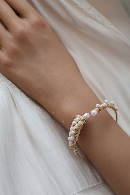 "Bunch of Grapes" Pearl Cluster Cuff Bangle