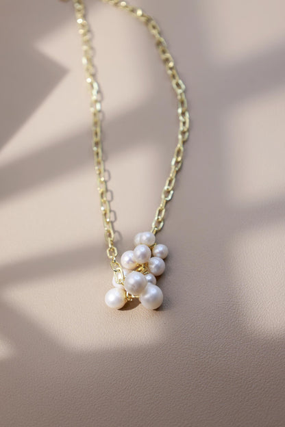 Vintage Pearl Cluster Statement Pendant