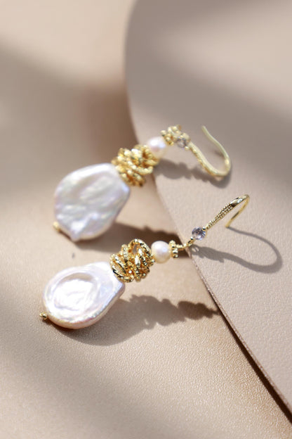 Baroque Teardrop Pearl Wire-Wrapped Dangles