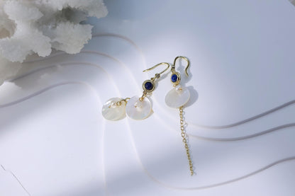 Mismatched Lapis Lazuli & Shell Dangles