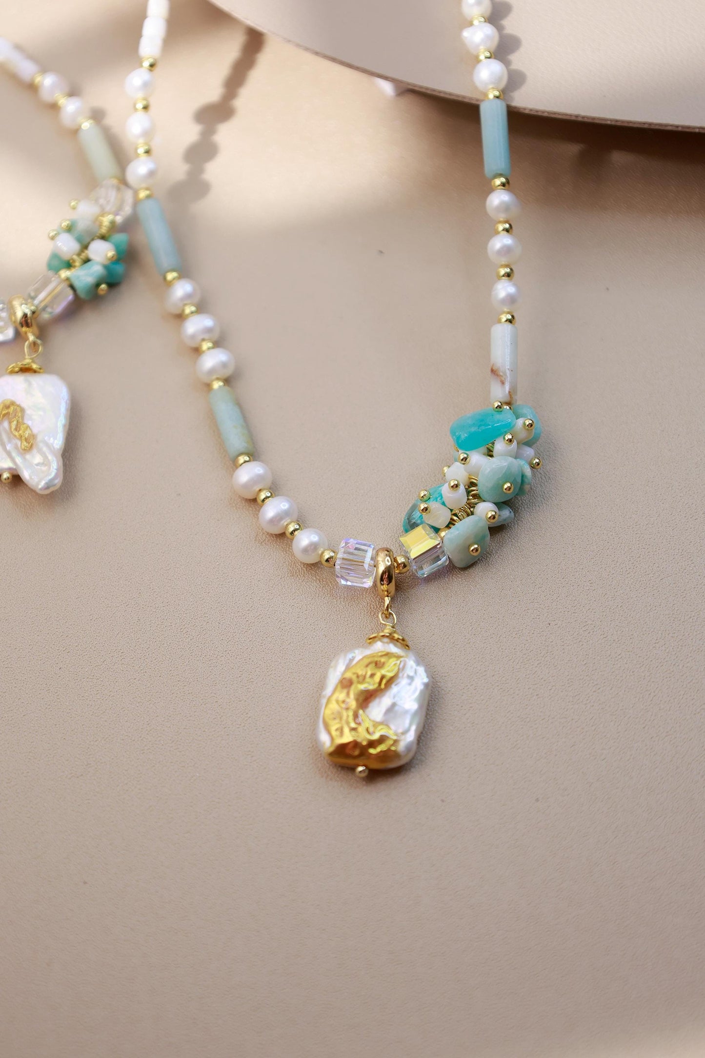 Hand-Painted Gold Foil Amazonite Set