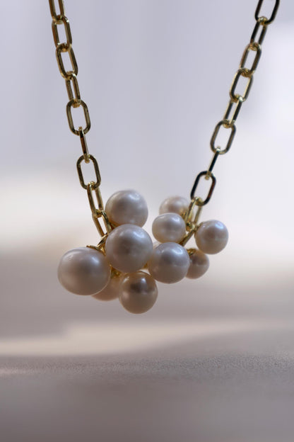 Vintage Pearl Cluster Statement Pendant