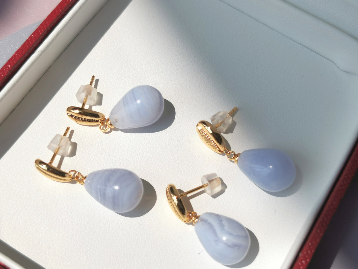 Blue Lace Agate Drop Earrings