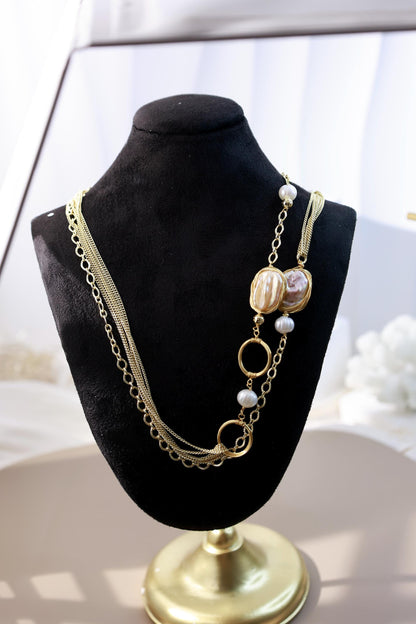 90cm Multiway Baroque Square Pearl Chain