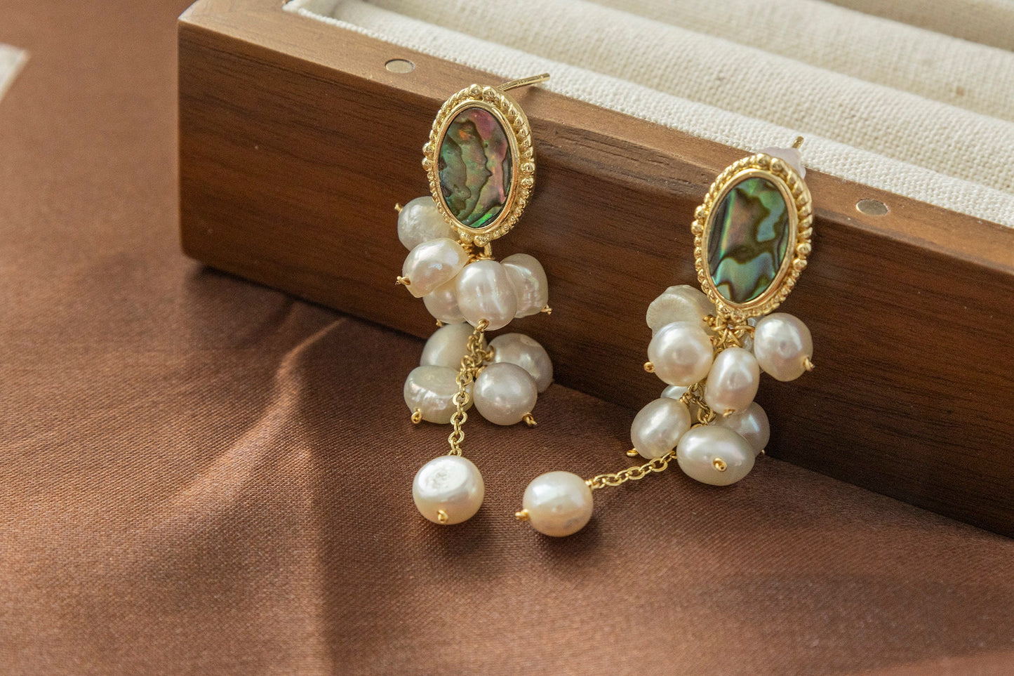 Abalone Pearl Cluster Ocean Dangles