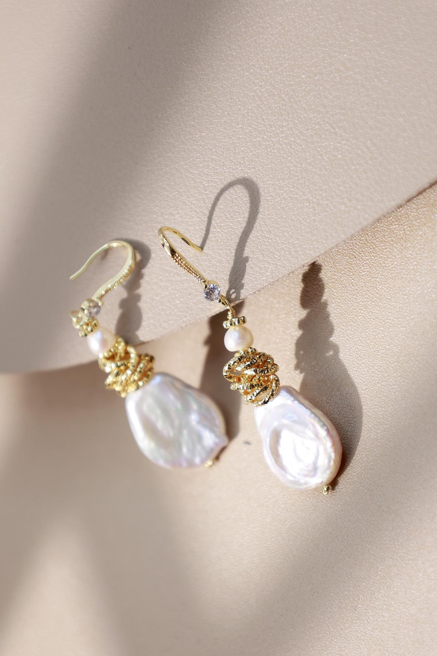 Baroque Teardrop Pearl Wire-Wrapped Dangles