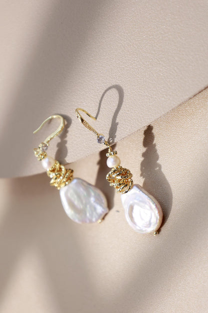 Baroque Teardrop Pearl Wire-Wrapped Dangles
