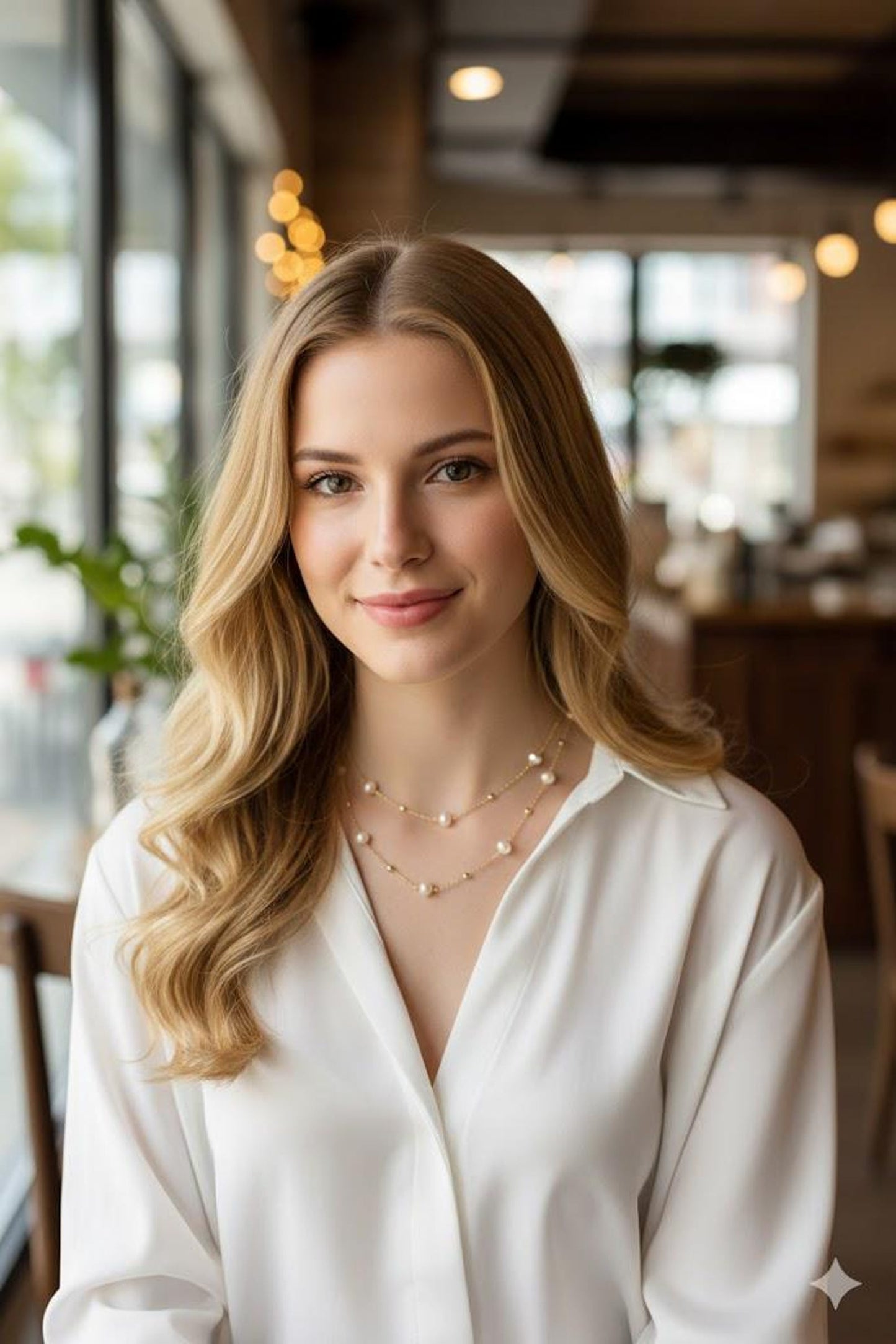 Floating Pearl Station Minimalist Necklace - Crafted with Brass