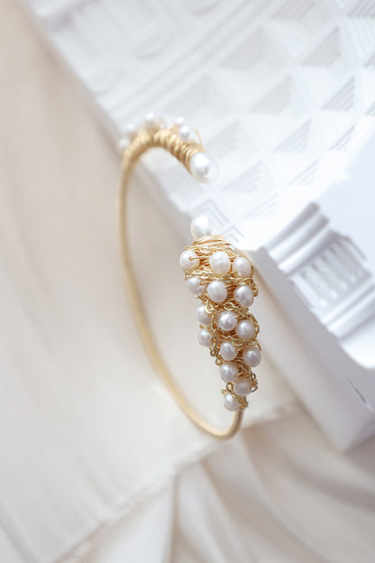"Bunch of Grapes" Pearl Cluster Cuff Bangle