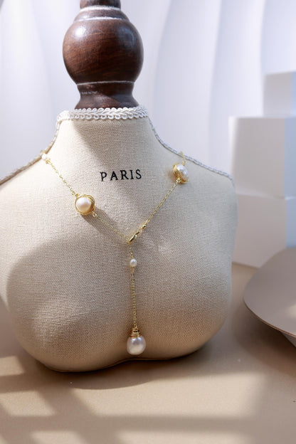 Artisan Shell Flower & Pearl Torque Choker