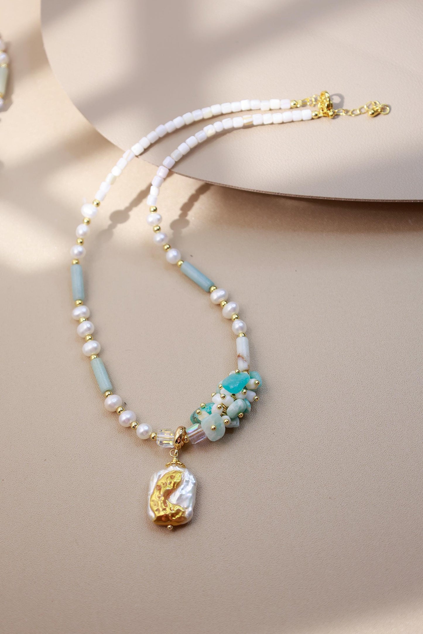 Hand-Painted Gold Foil Amazonite Set