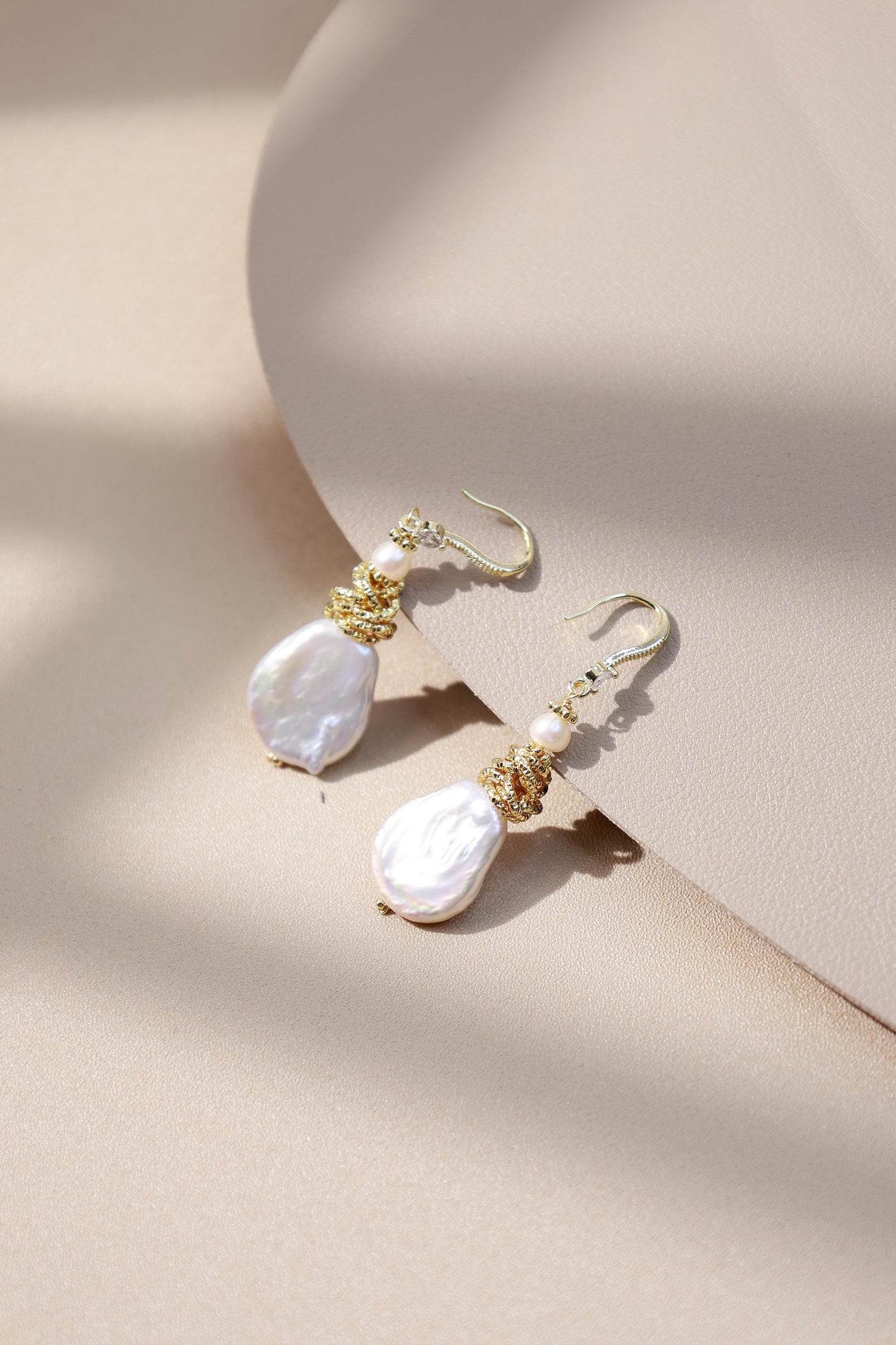 Baroque Teardrop Pearl Wire-Wrapped Dangles