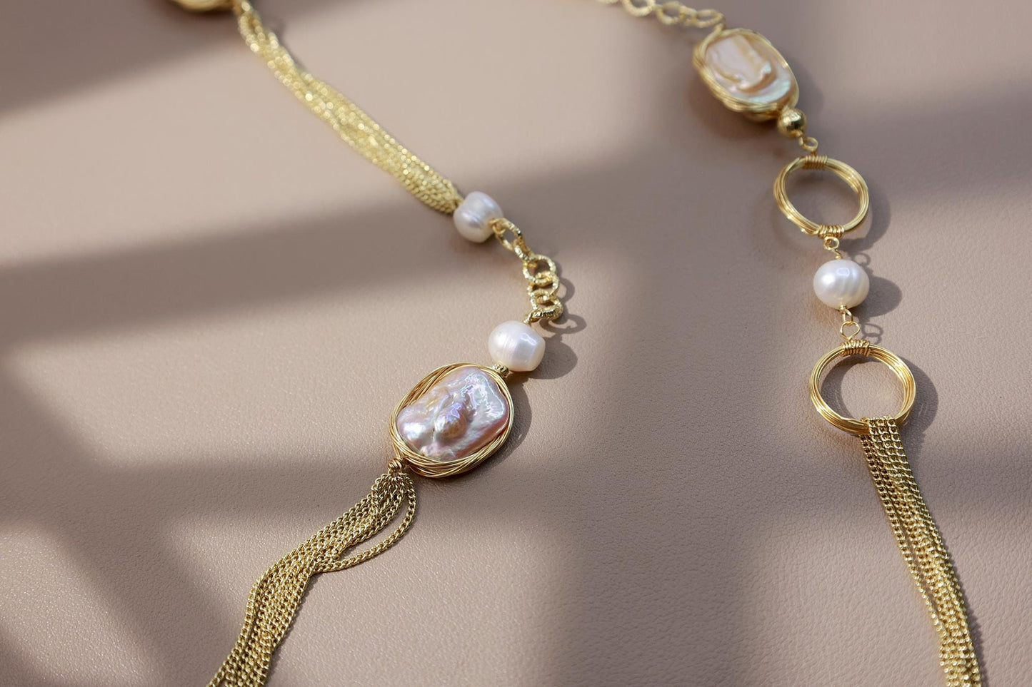 90cm Multiway Baroque Square Pearl Chain