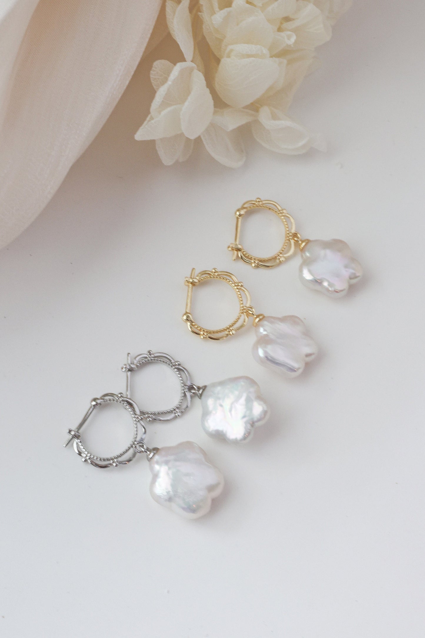Plum Blossom Baroque Pearl Earrings