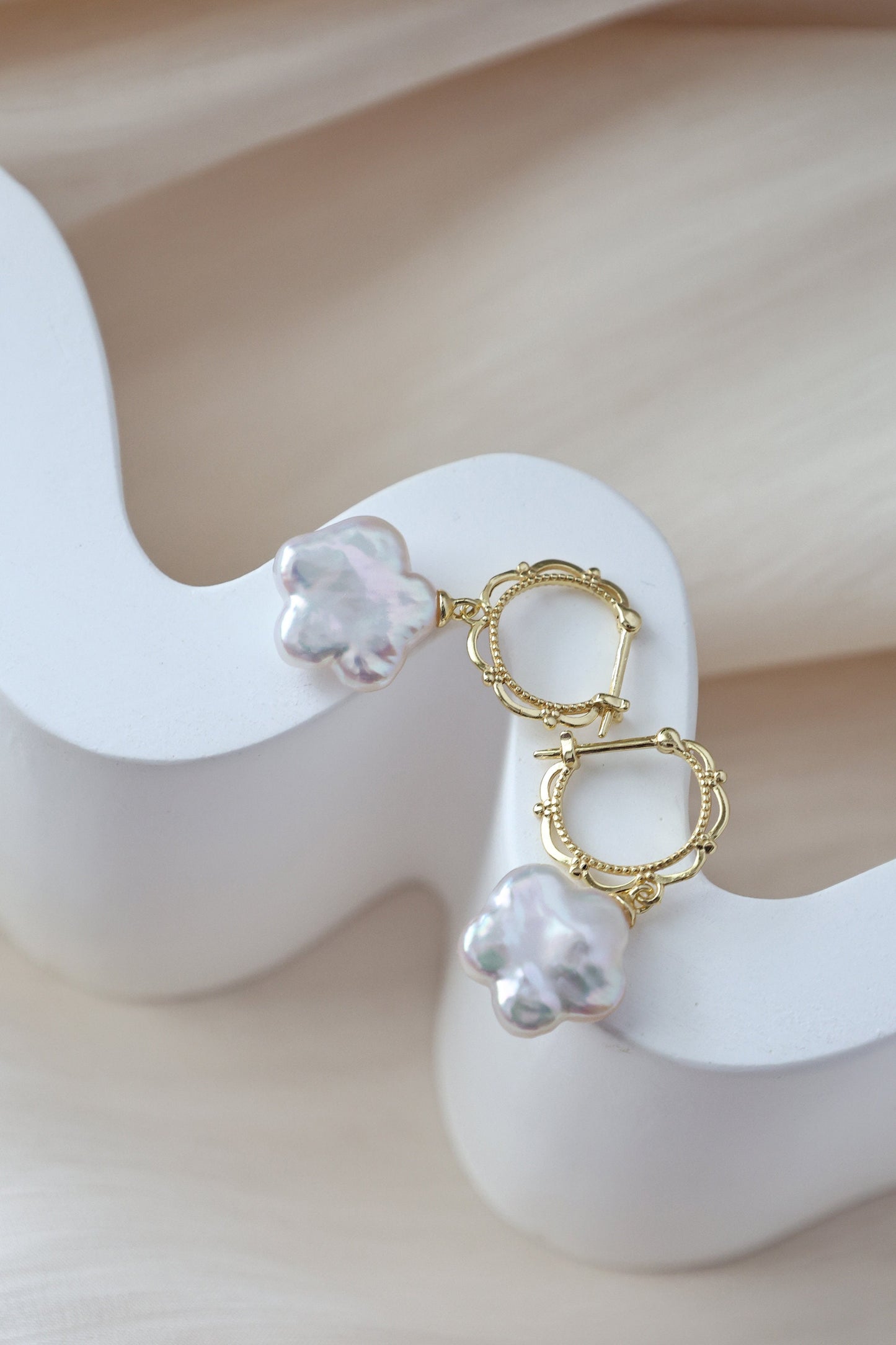 Plum Blossom Baroque Pearl Earrings