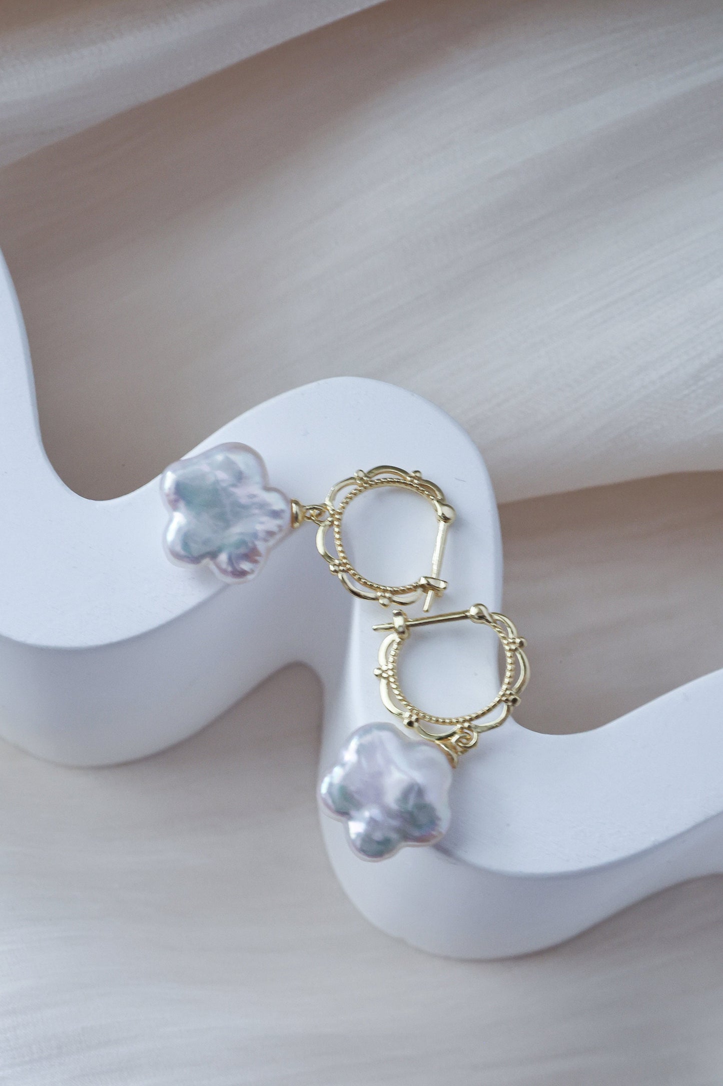 Plum Blossom Baroque Pearl Earrings