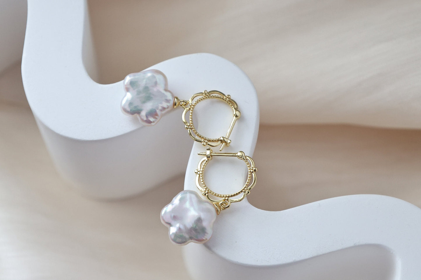 Plum Blossom Baroque Pearl Earrings