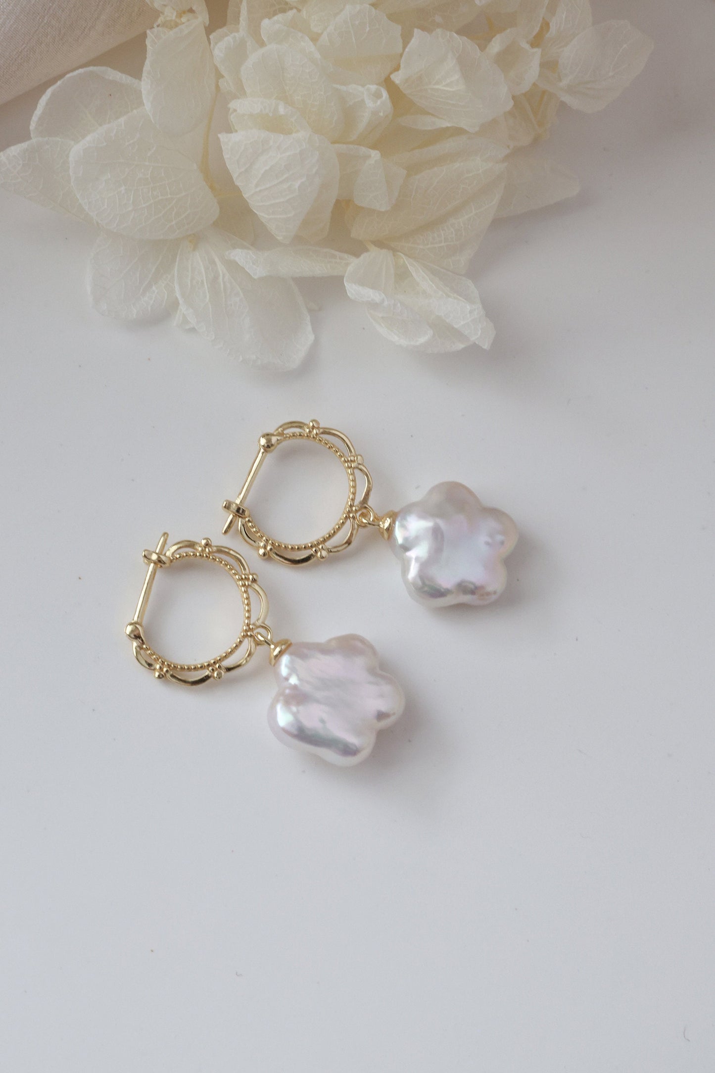 Plum Blossom Baroque Pearl Earrings