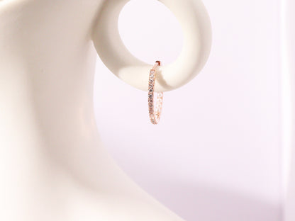 Pavé Zircon & Pearl Hoop Earrings – Silver, Gold & Rose Gold