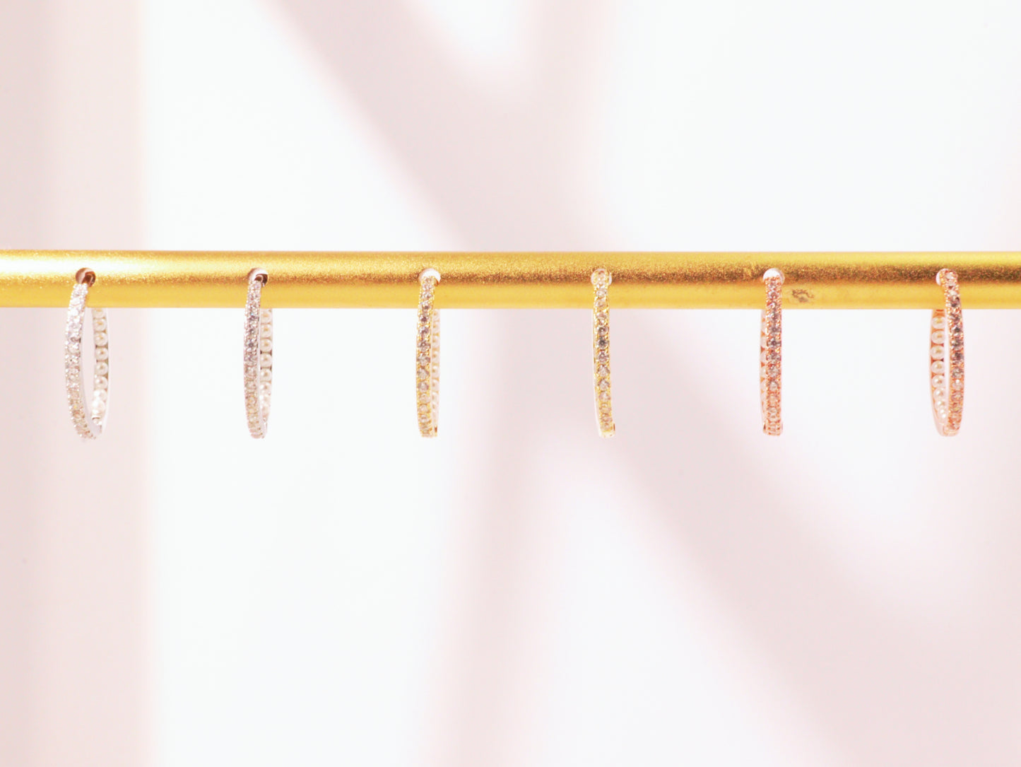 Pavé Zircon & Pearl Hoop Earrings – Silver, Gold & Rose Gold