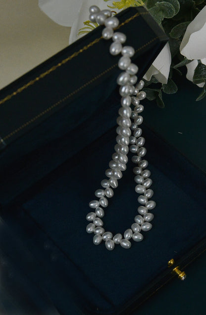 Handmade natural pearl necklace/Wheat Necklace/