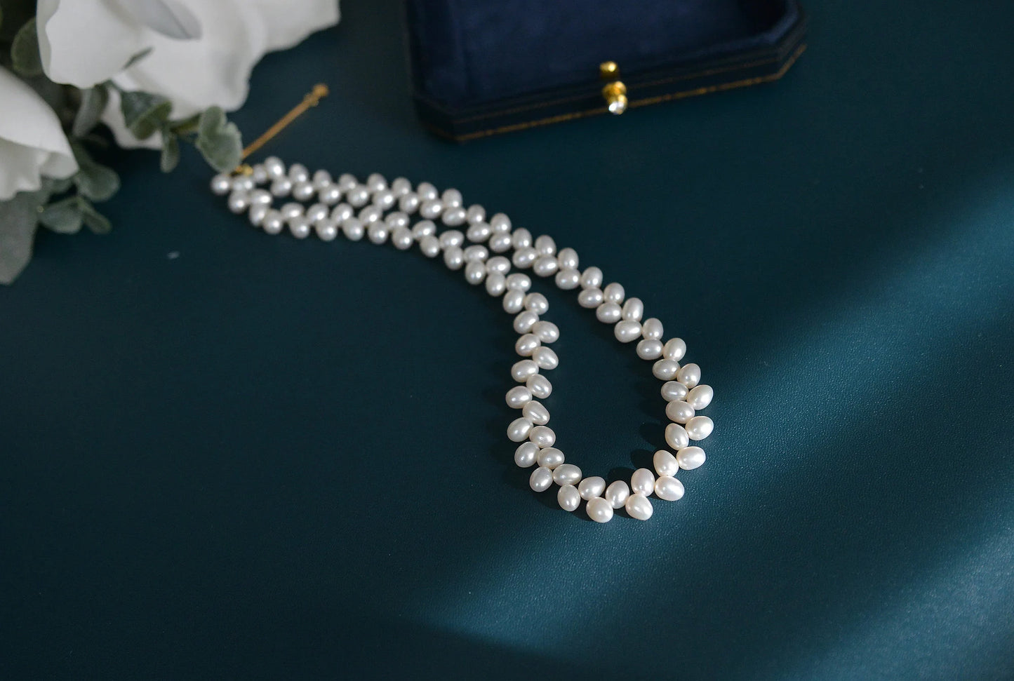 Handmade natural pearl necklace/Wheat Necklace/