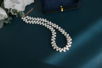 Handmade natural pearl necklace/Wheat Necklace/