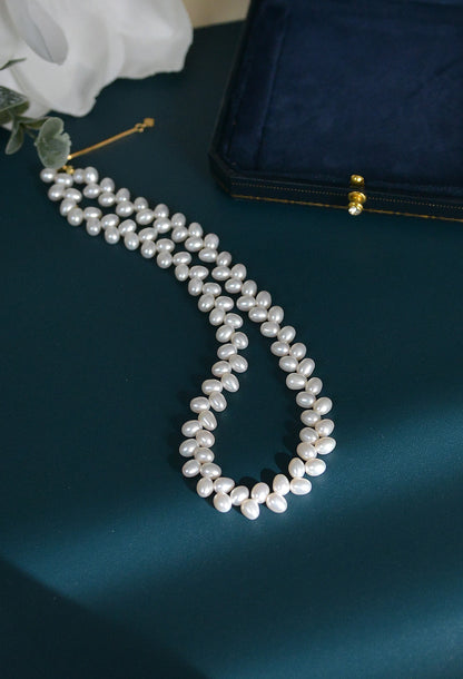 Handmade natural pearl necklace/Wheat Necklace/