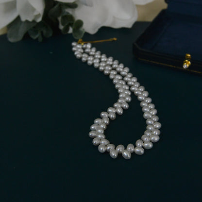 Handmade natural pearl necklace/Wheat Necklace/
