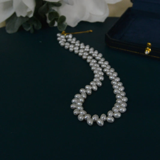 Handmade natural pearl necklace/Wheat Necklace/