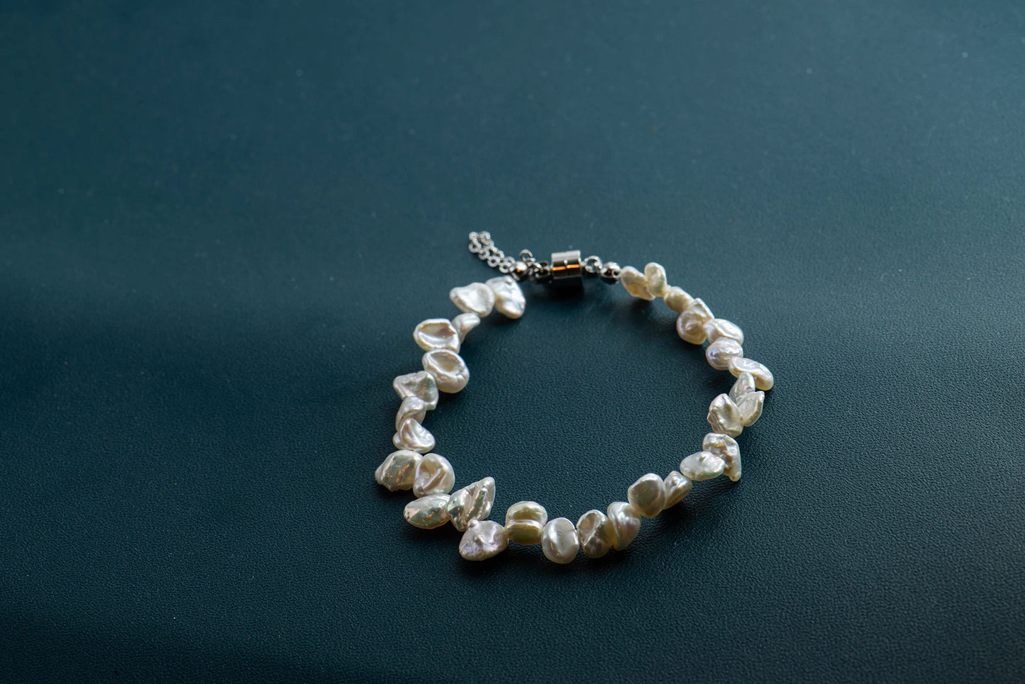 Handmade Genuine Petal Pearl Bracelet 18K Gold Plated