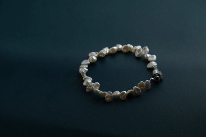 Handmade Genuine Petal Pearl Bracelet 18K Gold Plated