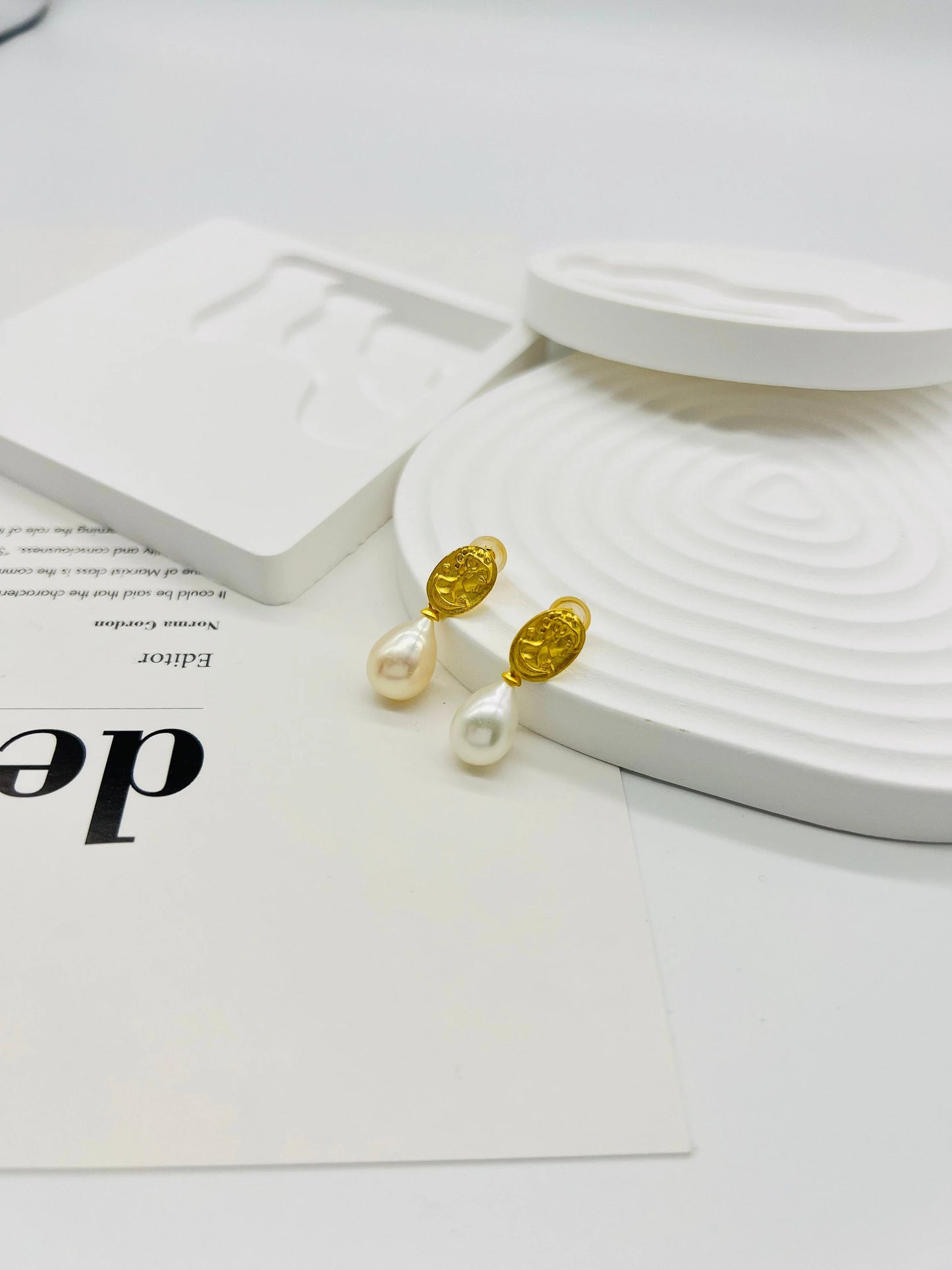 Handmade  Teardrop freshwater pearl  drop Earring/Exquisite