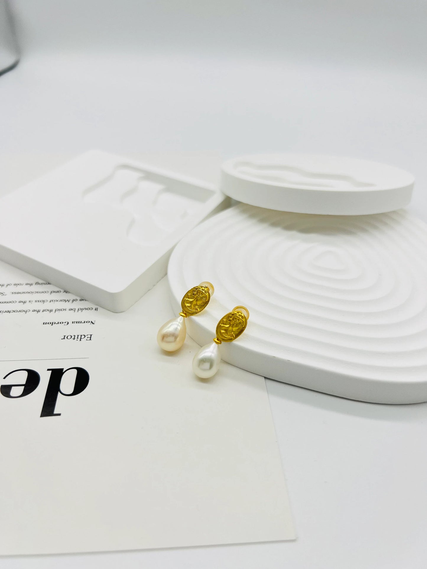 Handmade  Teardrop freshwater pearl  drop Earring/Exquisite