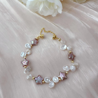 Baroque Pearl Bracelet - Crafted with Brass
