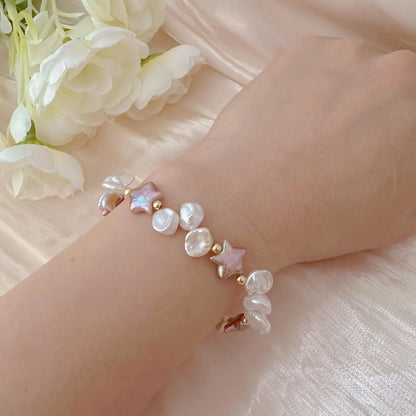 Baroque Pearl Bracelet - Crafted with Brass
