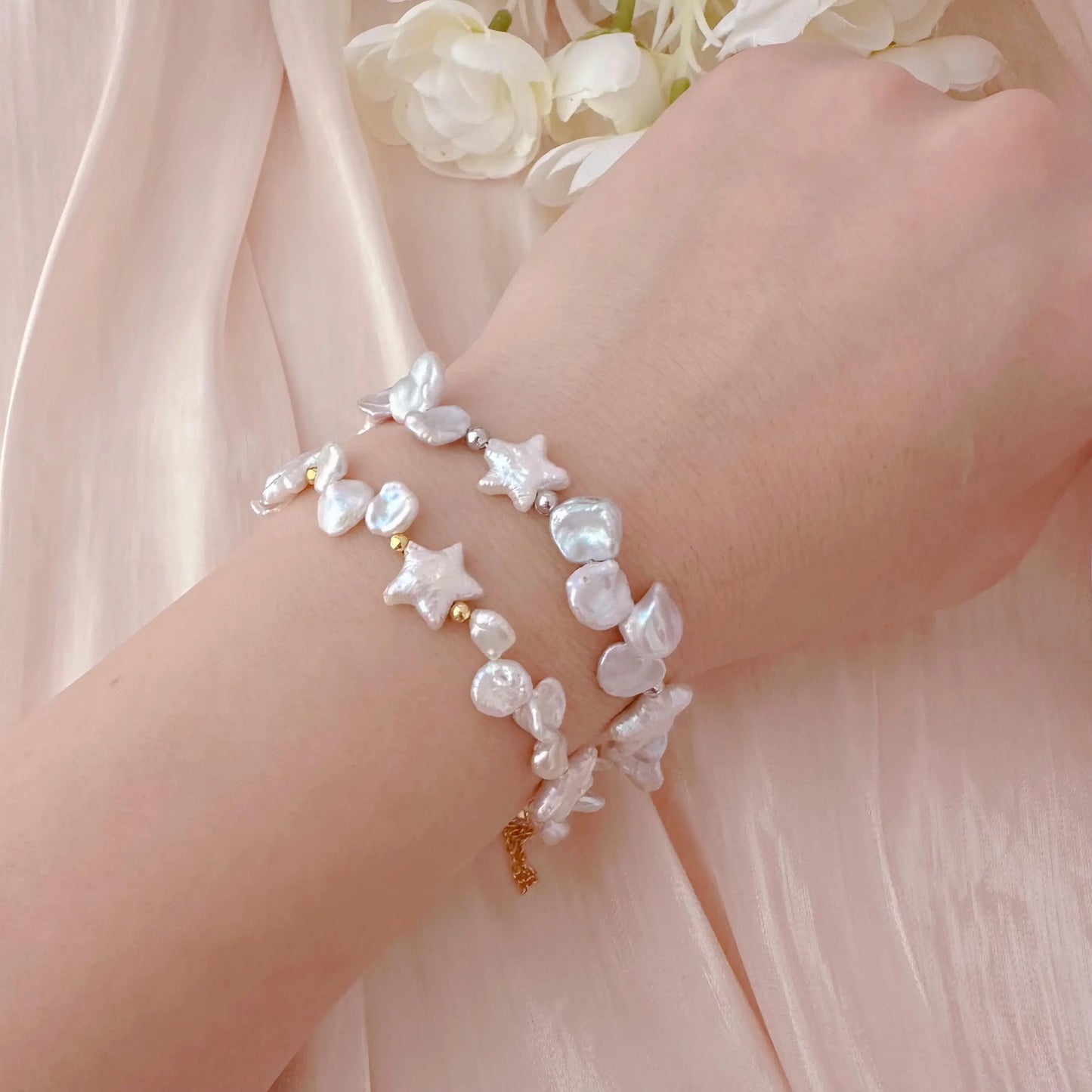 Baroque Pearl Bracelet - Crafted with Brass