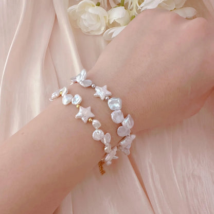 Baroque Pearl Bracelet - Crafted with Brass