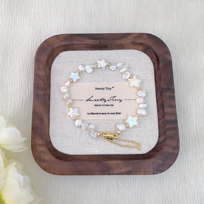 Baroque Pearl Bracelet - Crafted with Brass